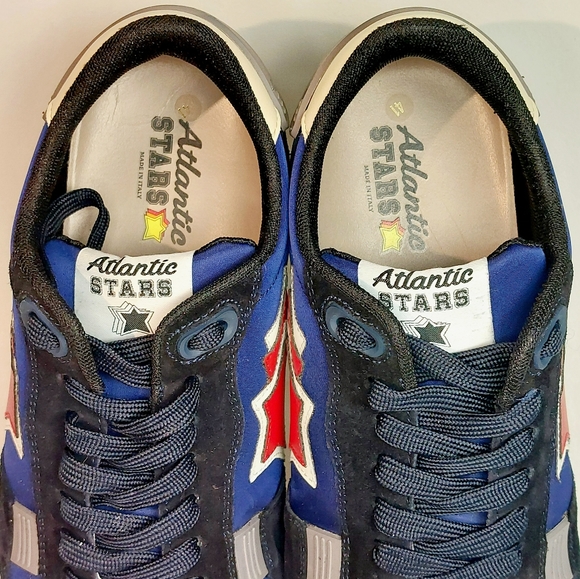 Atlantic Stars blue & red leather & nylon Pegasus sneakers, EU41, EUC - Picture 9 of 14